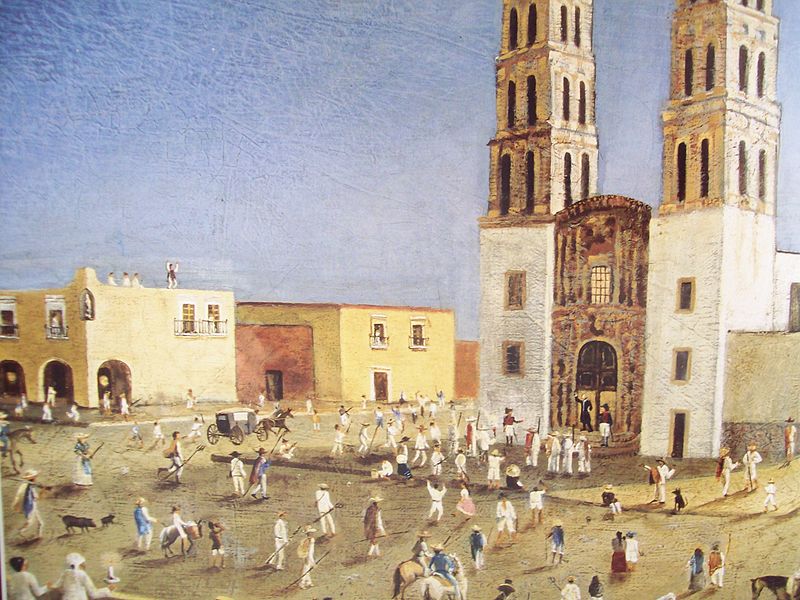 "Plaza de Dolores", óleo sobre tela del siglo XIX, J.J. del Moral.