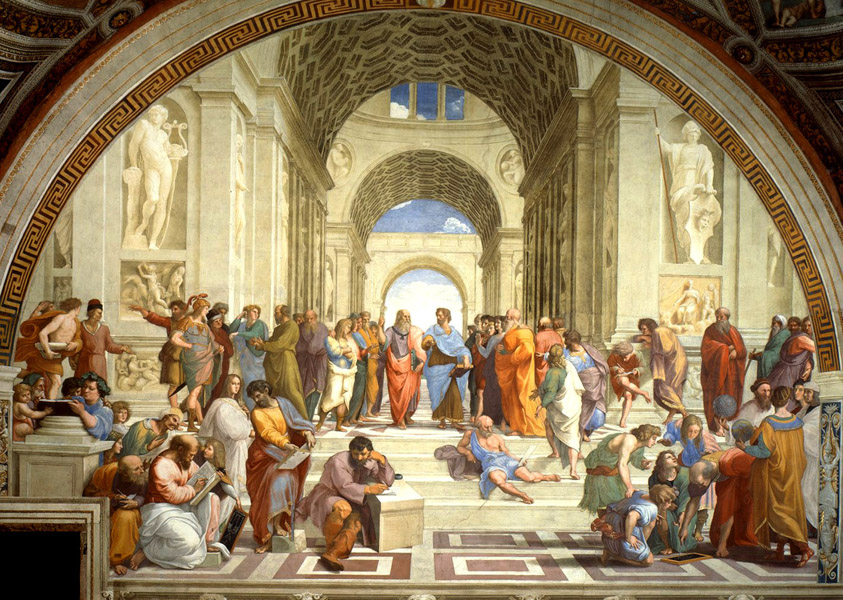 La escuela de Atenas, fresco de Rafael.