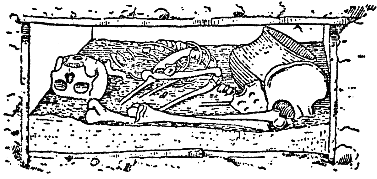 Enterramiento en cista durante la Edad del Bronce.