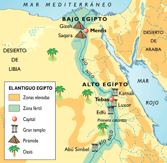 Mapa del Antiguo Egipto.
