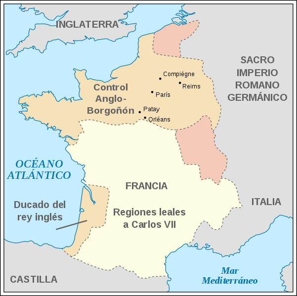 Francia durante la Guerra de los Cien Años, en 1435.
