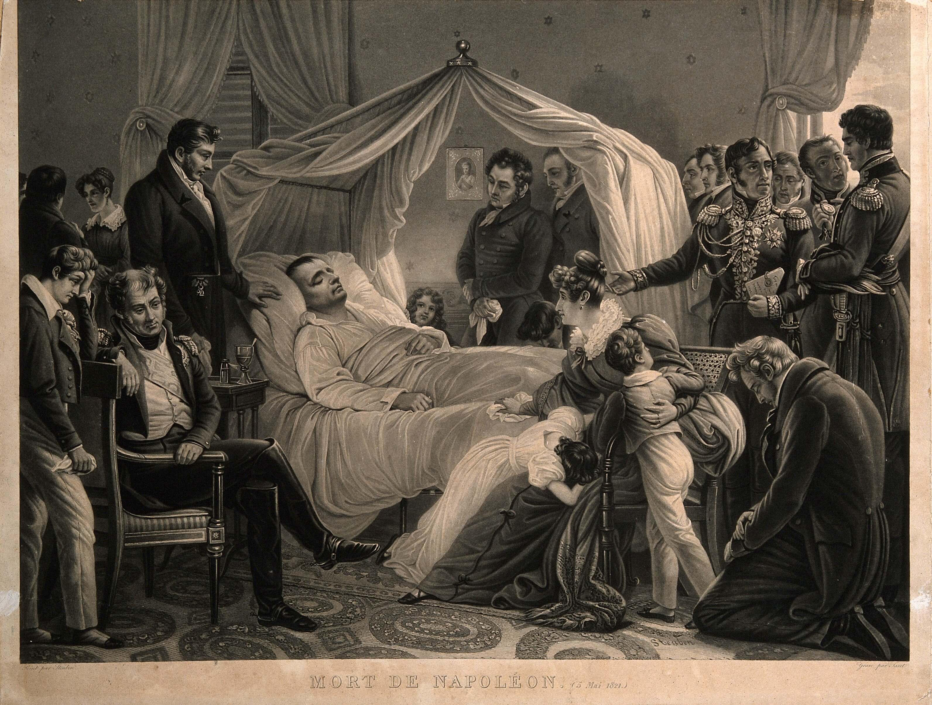 Muerte de Napoleón Bonaparte en St Helena en 1821.