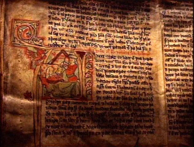 Página de las Sagas islandesas del siglo XIII.