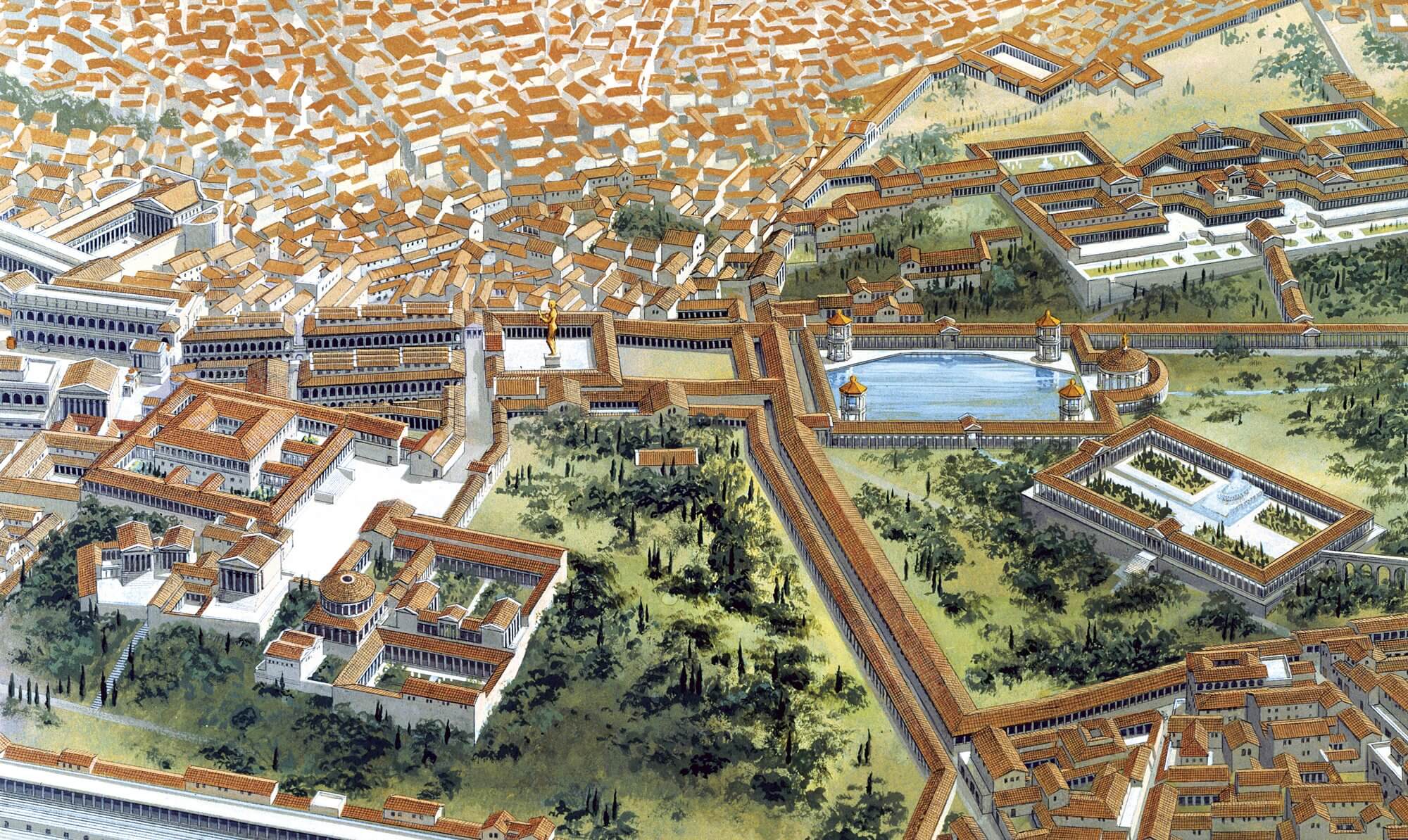 La Domus Aurea, el gran palacio de Nerón.