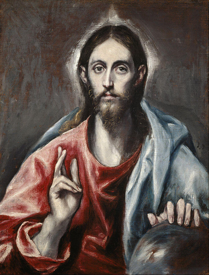 Cristo Salvador del mundo, el Greco (c. 1600).