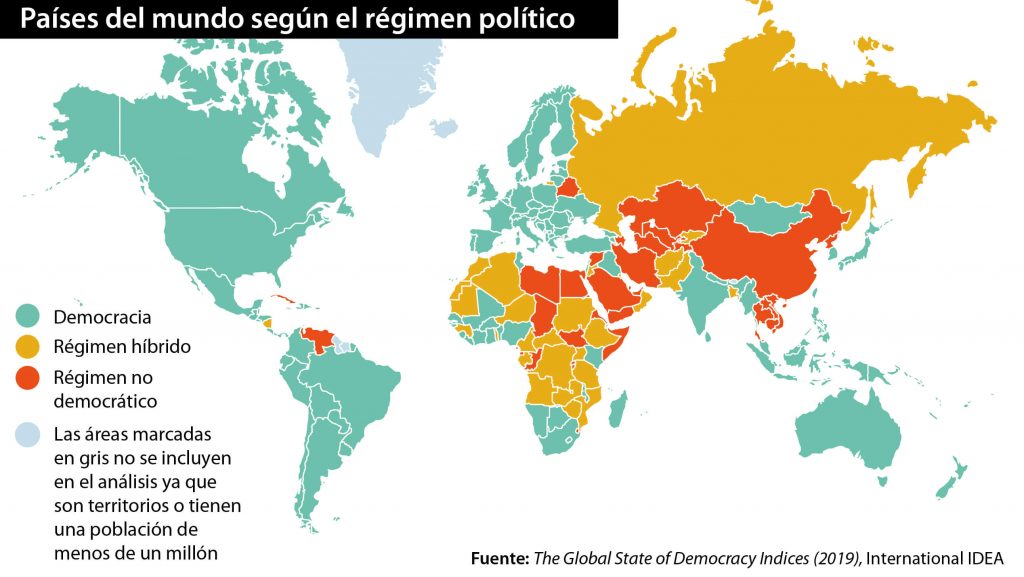 El mapa de la democracia en el mundo