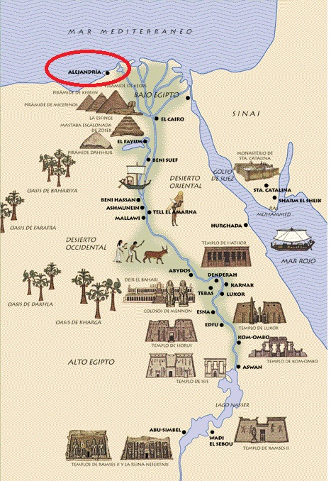 Mapa Antiguo Egipto.